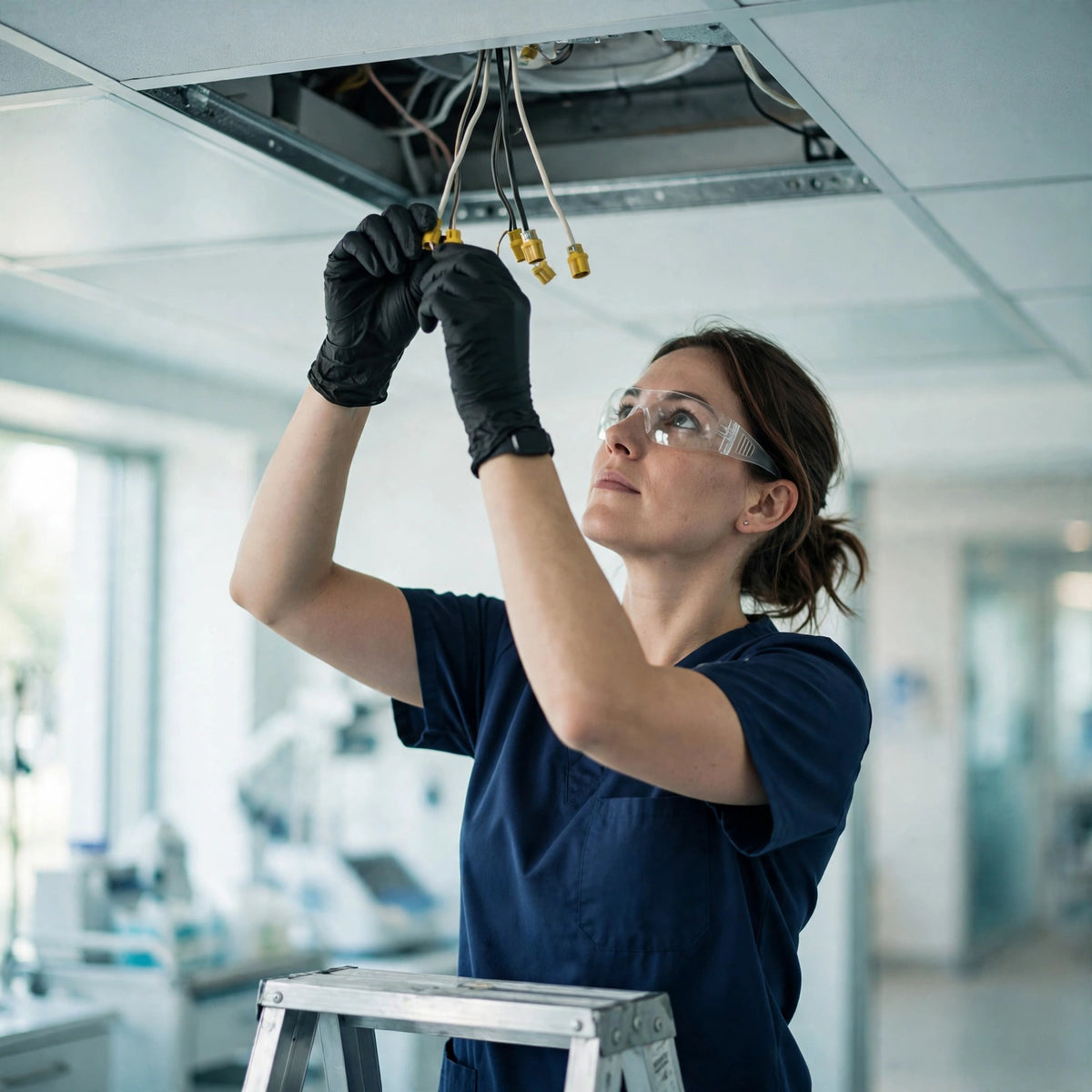 Single-Ceiling Exam Light De-installation